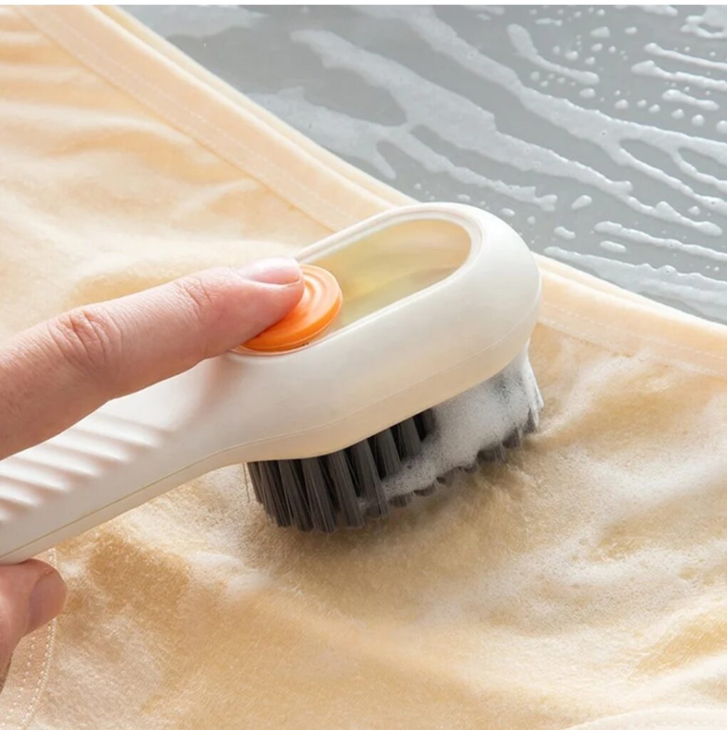 2 in 1 automatic liquid dispensing scrub brush multifunctional cleaning tool