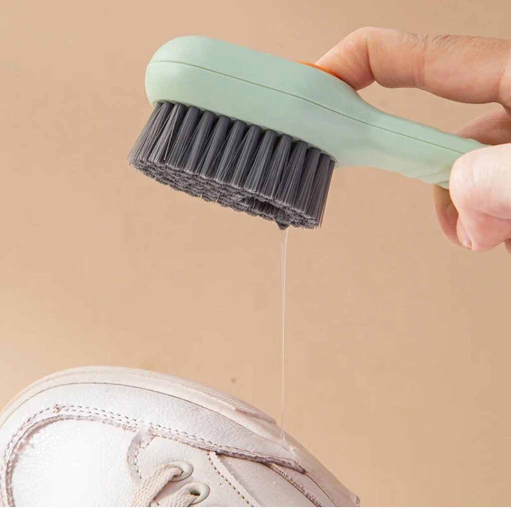 2 in 1 automatic liquid dispensing scrub brush multifunctional cleaning tool