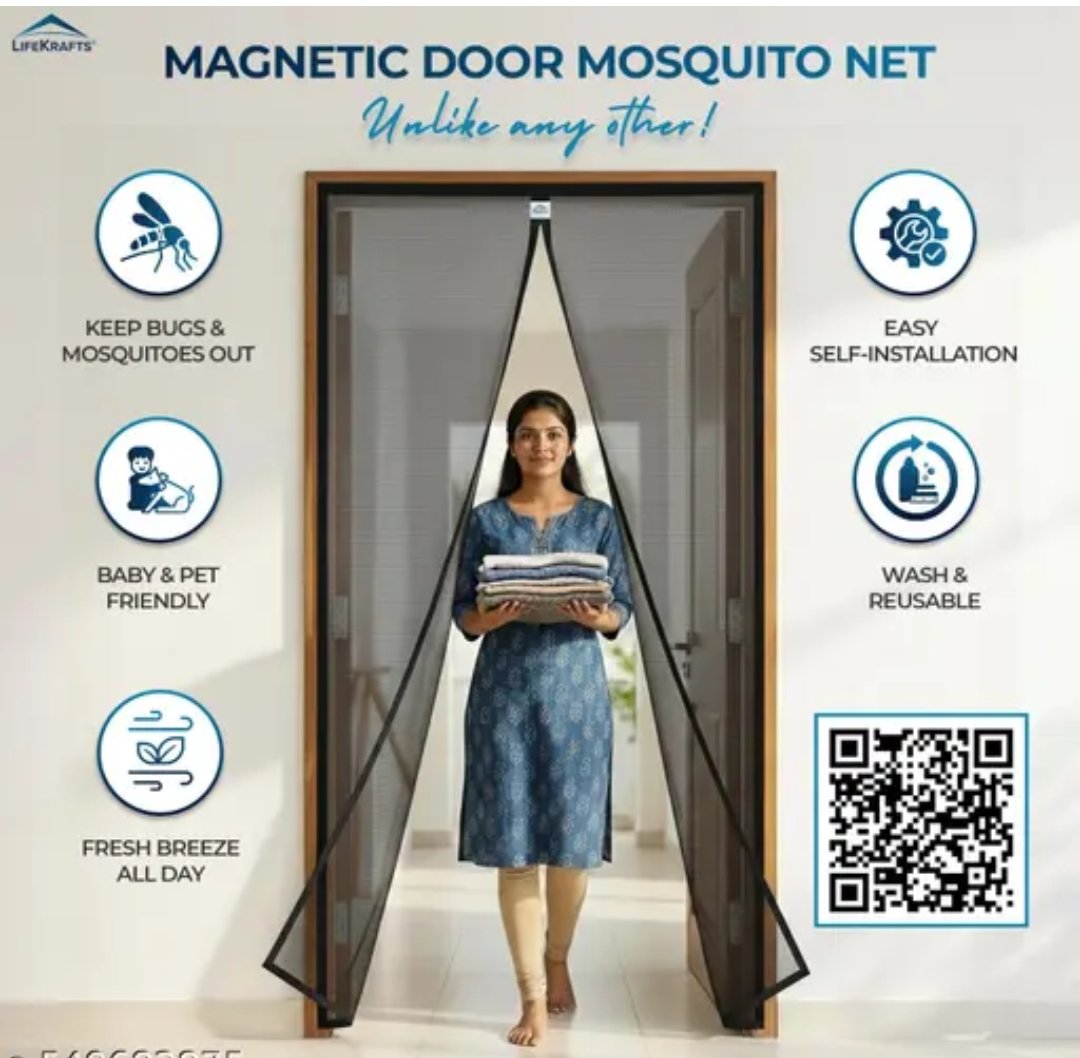 Zonmart Breezy-Guard™ | Magnetic Hands-Free Mosquito Net for Doors
