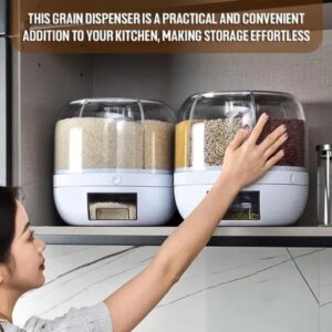 Zonmart Spin-Store™ | 6-Compartment 360° Rotating Grain & Cereal Dispenser